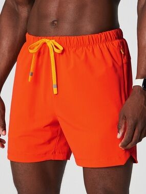 Fabletics The One Short Orange Mens 5 Inch Inseam
